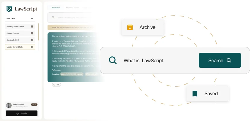 screenshot of lawscript dashboard displaying what is lawscript
